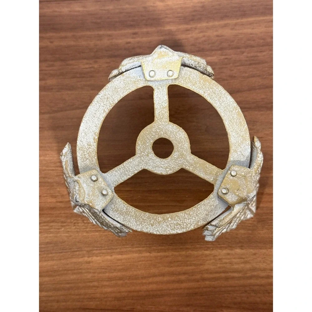 VTG Cast Iron Gold Leaf‎ Candle Pot Holder 4